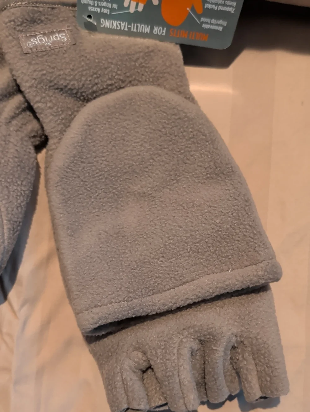 Sprigs Gray Convertible Multi-Mitts for Women